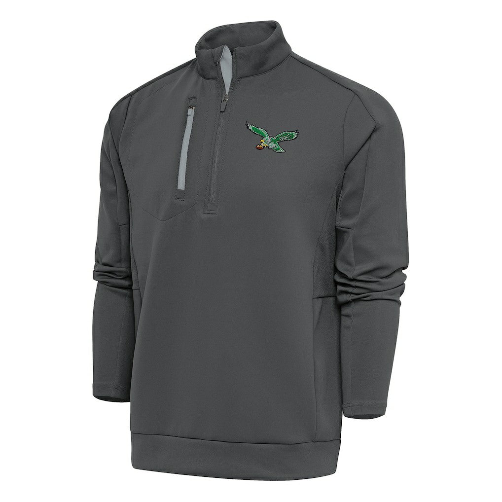 Philadelphia Eagles Antigua Team Logo Throwback Generation Quarter-Zip Pullover Top | NFL Outlet