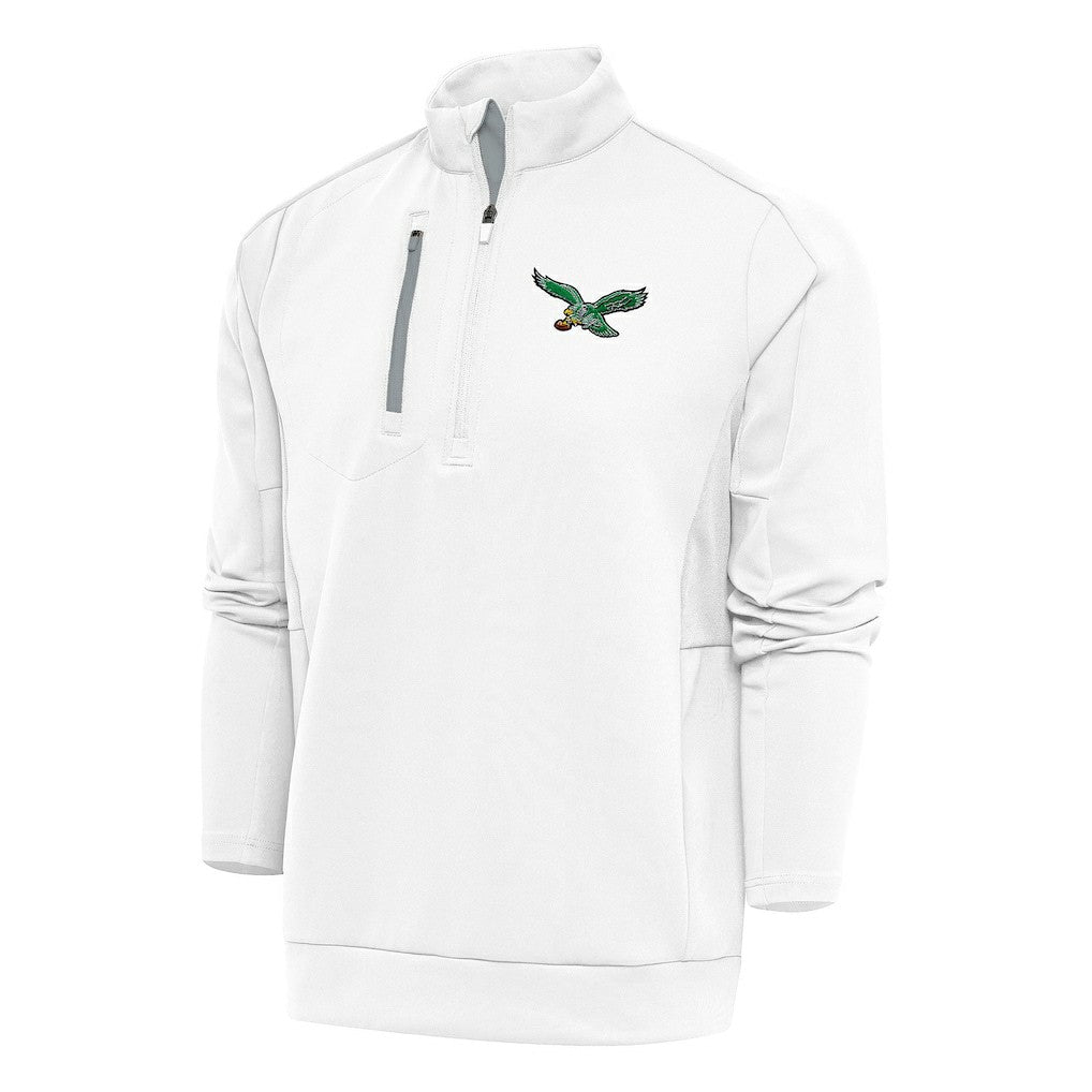 Philadelphia Eagles Antigua Team Logo Throwback Generation Quarter-Zip Pullover Top | NFL US