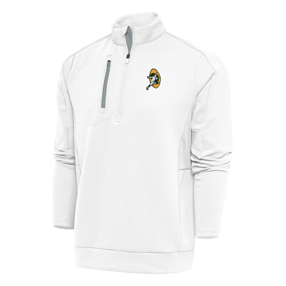 Green Bay Packers Antigua Team Logo Throwback Generation Quarter-Zip Pullover Top | NFL Discount