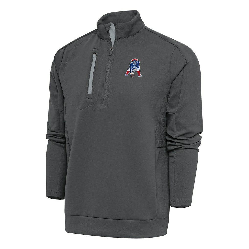 New England Patriots Antigua Team Logo Throwback Generation Quarter-Zip Pullover Top | NFL New