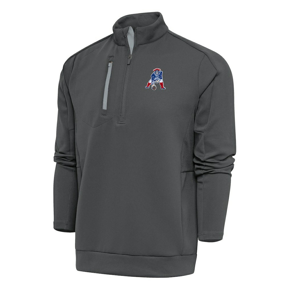 New England Patriots Antigua Team Logo Throwback Generation Quarter-Zip Pullover Top | NFL New