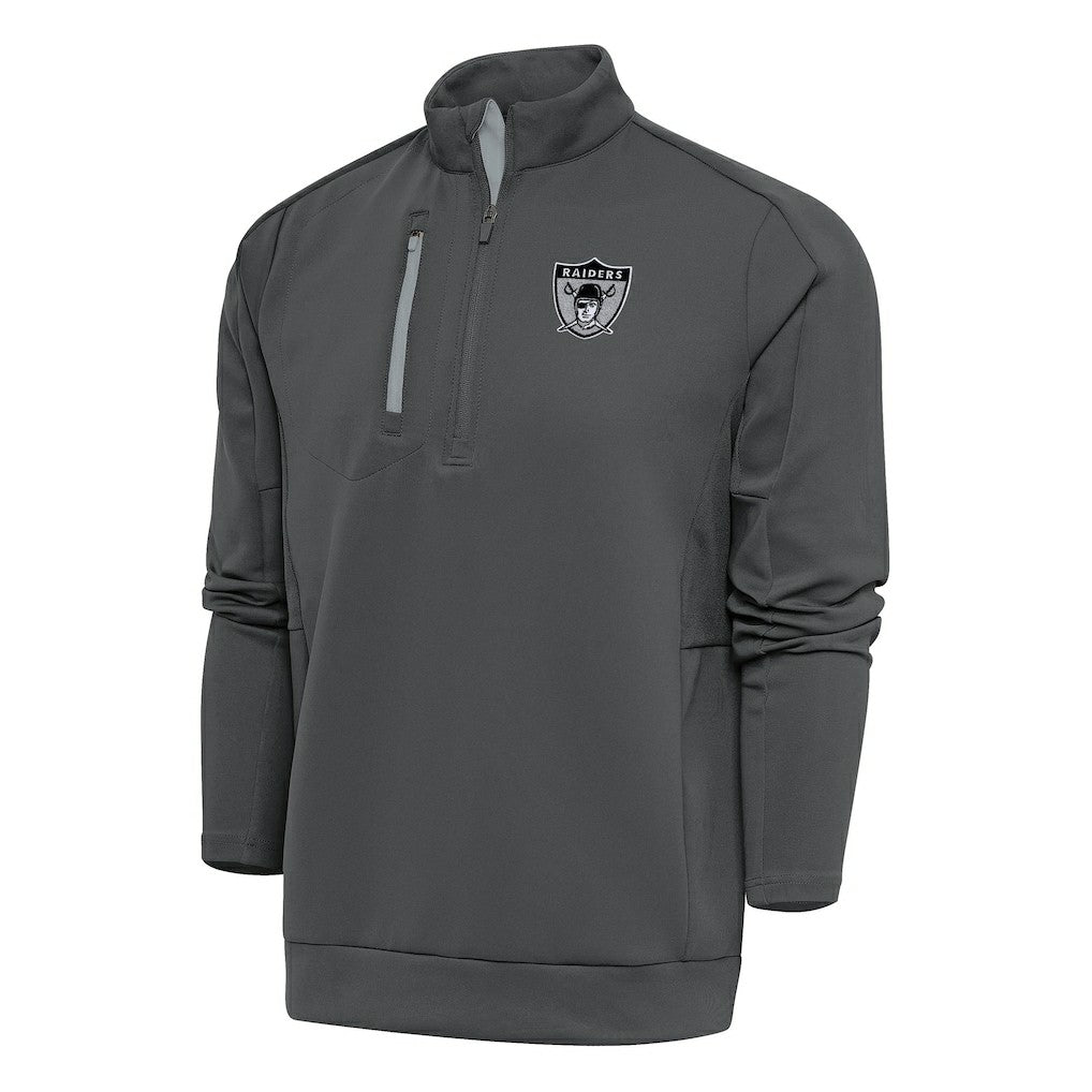Las Vegas Raiders Antigua Team Logo Throwback Generation Quarter-Zip Pullover Top | NFL US