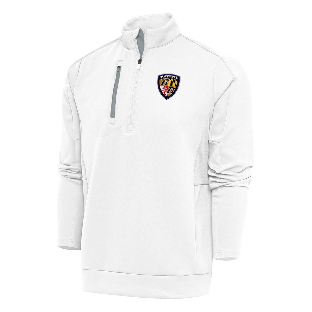 Baltimore Ravens Antigua Team Logo Throwback Generation Quarter-Zip Pullover Top | NFL Hot
