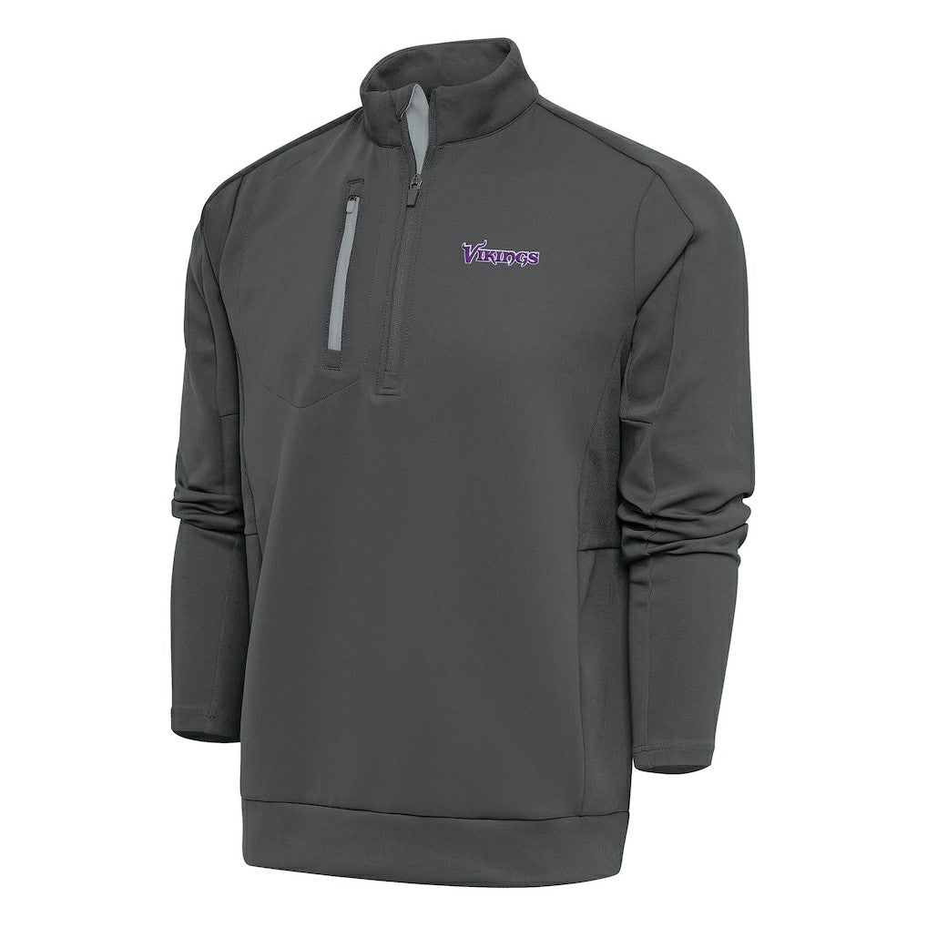 Minnesota Vikings Antigua Team Logo Throwback Generation Quarter-Zip Pullover Top | NFL Outlet
