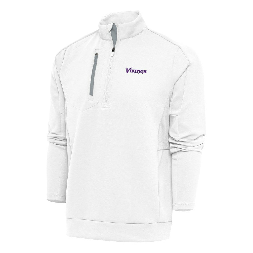 Minnesota Vikings Antigua Team Logo Throwback Generation Quarter-Zip Pullover Top | NFL US