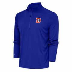 Denver Broncos Antigua Team Logo Throwback Tribute Quarter-Zip Pullover Top | NFL Sale