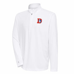 Denver Broncos Antigua Team Logo Throwback Tribute Quarter-Zip Pullover Top | NFL Online