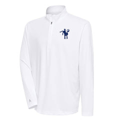 Indianapolis Colts Antigua Team Logo Throwback Tribute Quarter-Zip Pullover Top | NFL Outlet
