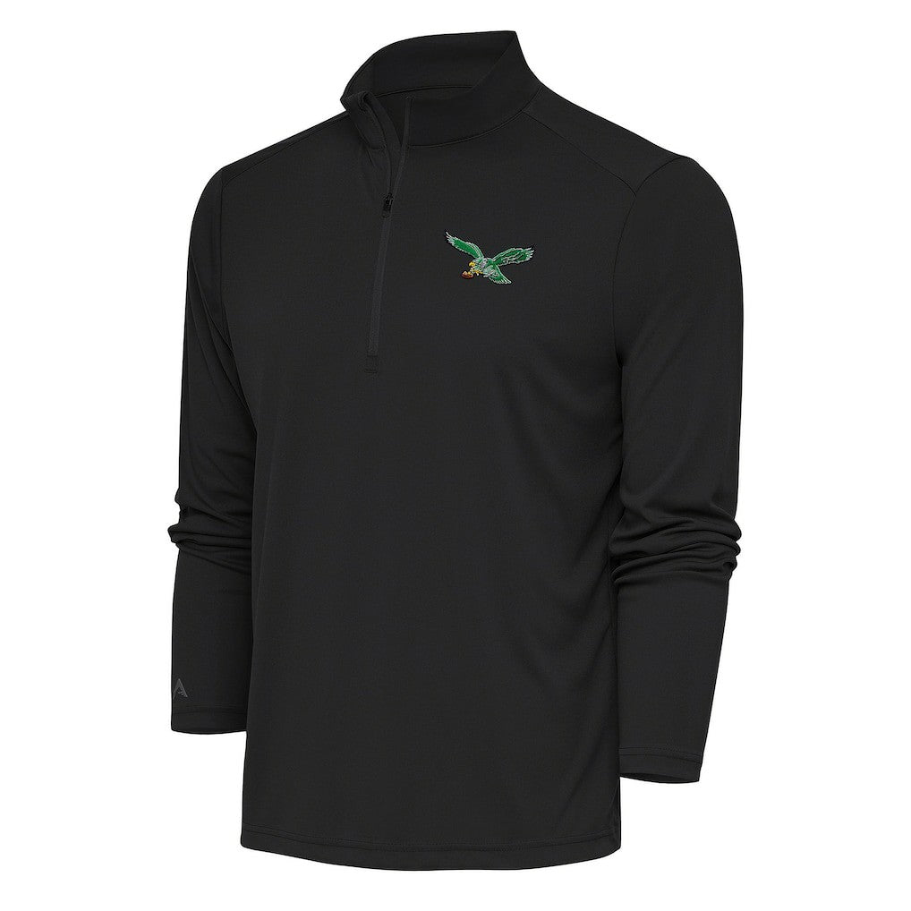 Philadelphia Eagles Antigua Team Logo Throwback Tribute Quarter-Zip Pullover Top | NFL US