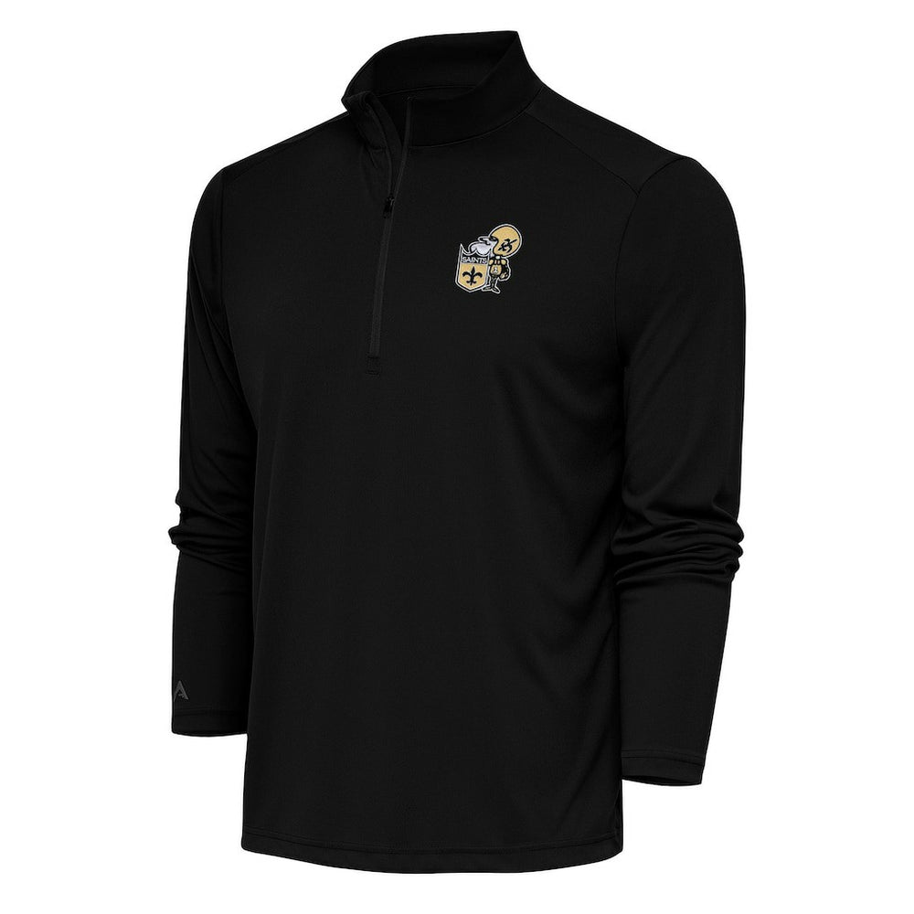New Orleans Saints Antigua Team Logo Throwback Tribute Quarter-Zip Pullover Top | NFL New