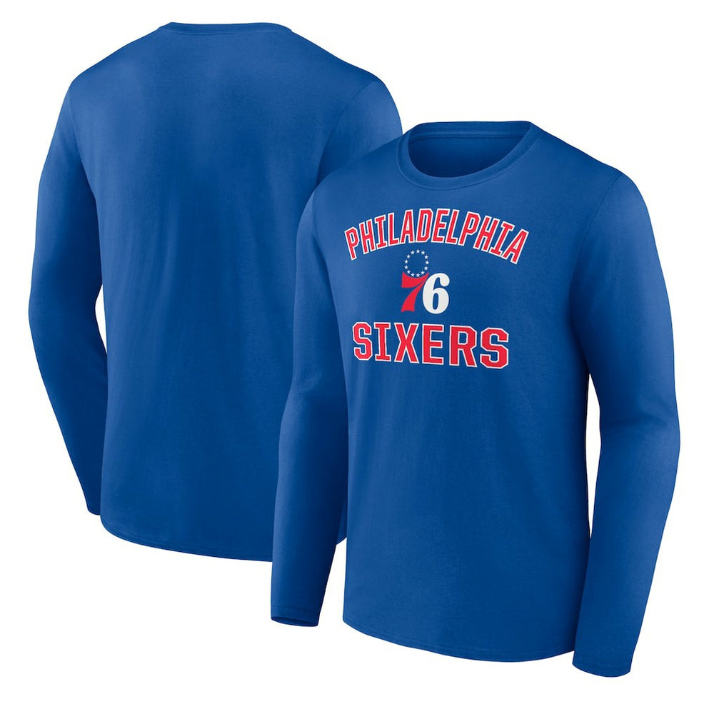 Royal Philadelphia 76ers Victory Arch Team Long Sleeve T-Shirt | NBA