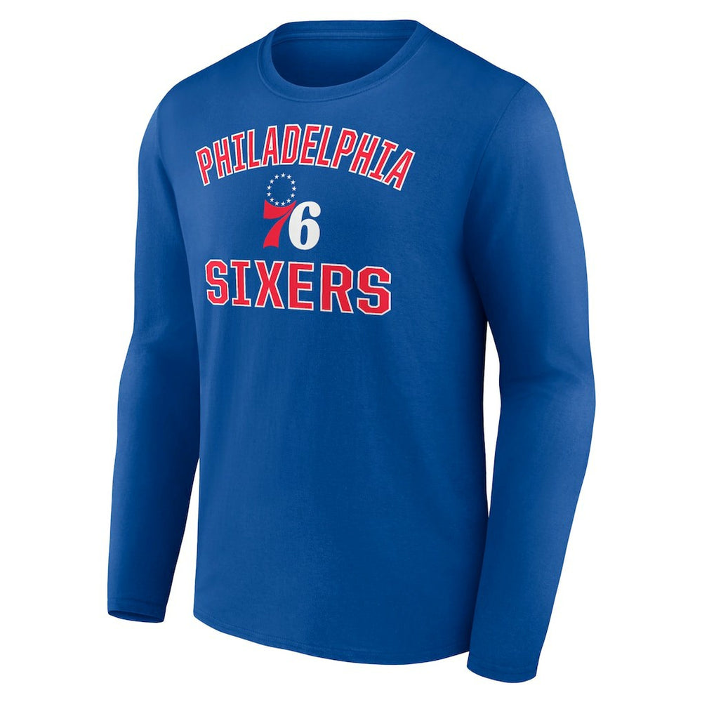 Royal Philadelphia 76ers Victory Arch Team Long Sleeve T-Shirt | NBA