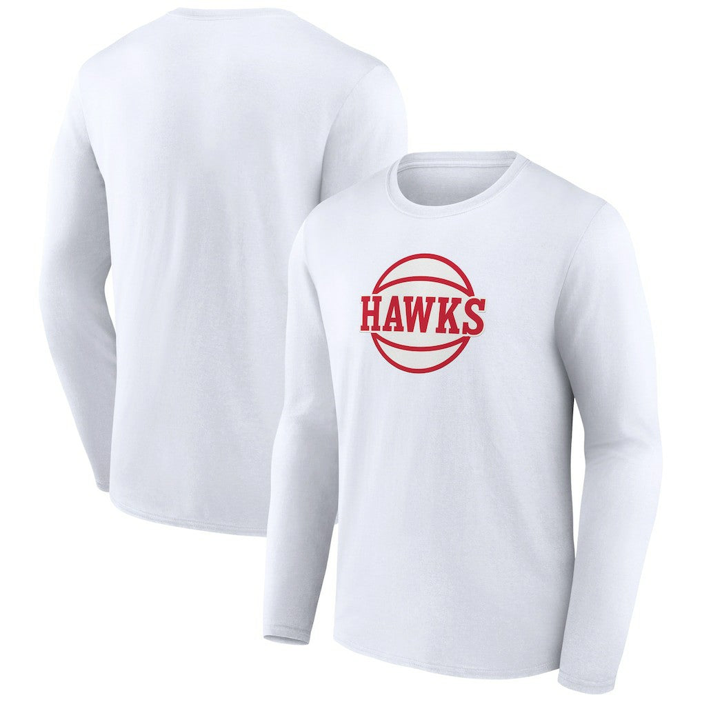 White Atlanta Hawks Alternate Logo Long Sleeve T-Shirt | NBA