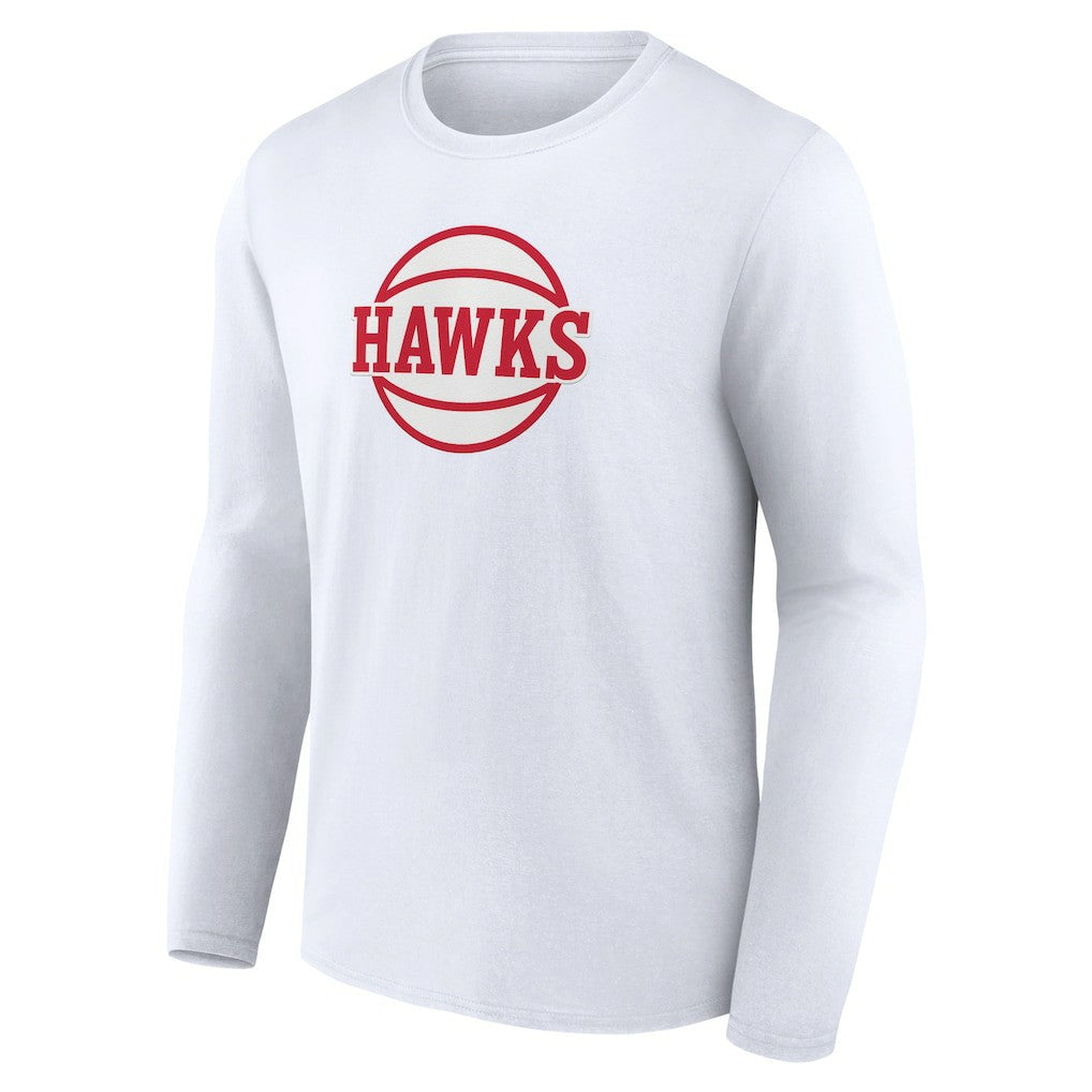 White Atlanta Hawks Alternate Logo Long Sleeve T-Shirt | NBA