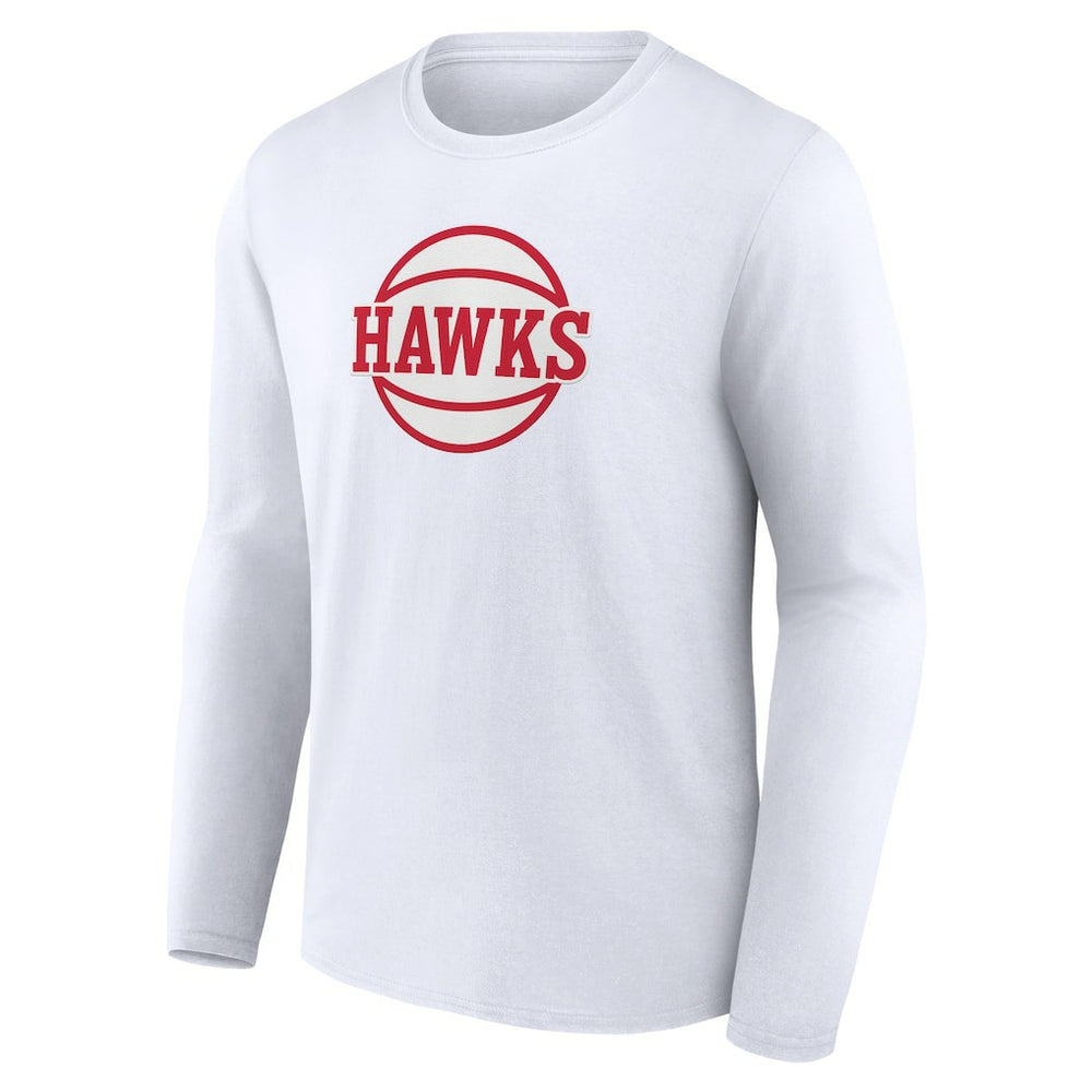 White Atlanta Hawks Alternate Logo Long Sleeve T-Shirt | NBA