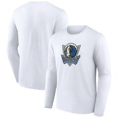 White Dallas Mavericks Alternate Logo Long Sleeve T-Shirt sale | NBA