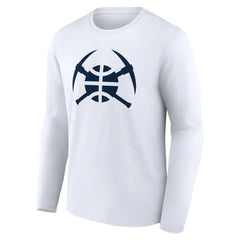 White Denver Nuggets Alternate Logo Long Sleeve T-Shirt sale | NBA