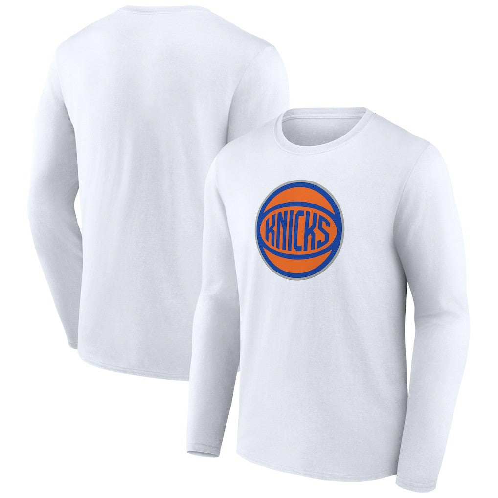 White New York Knicks Alternate Logo Long Sleeve T-Shirt | NBA