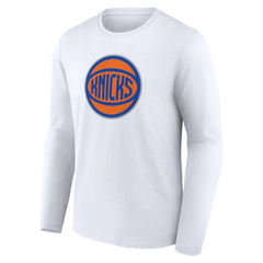 White New York Knicks Alternate Logo Long Sleeve T-Shirt | NBA
