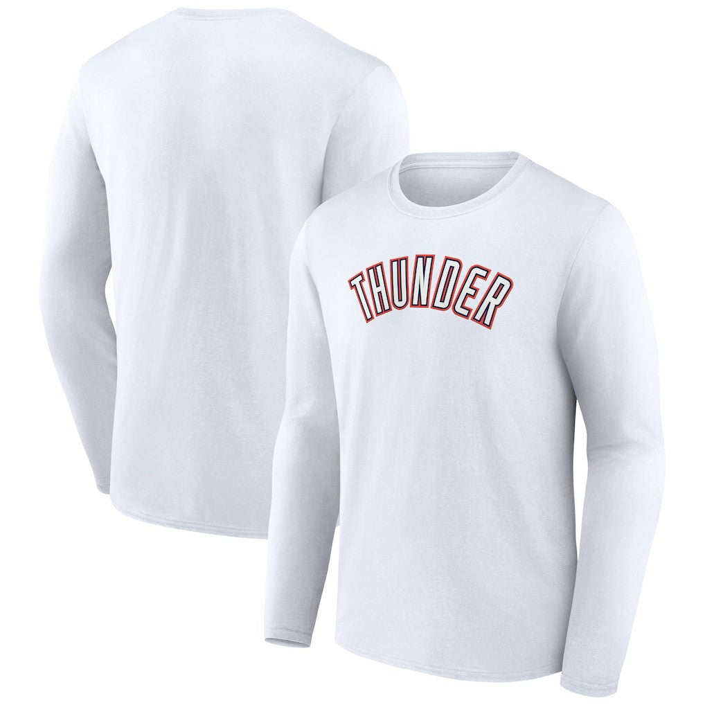 White Oklahoma City Thunder Alternate Logo Long Sleeve T-Shirt | NBA