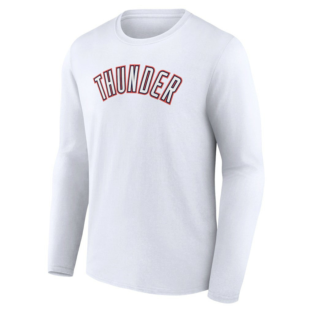 White Oklahoma City Thunder Alternate Logo Long Sleeve T-Shirt | NBA