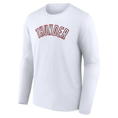 White Oklahoma City Thunder Alternate Logo Long Sleeve T-Shirt | NBA