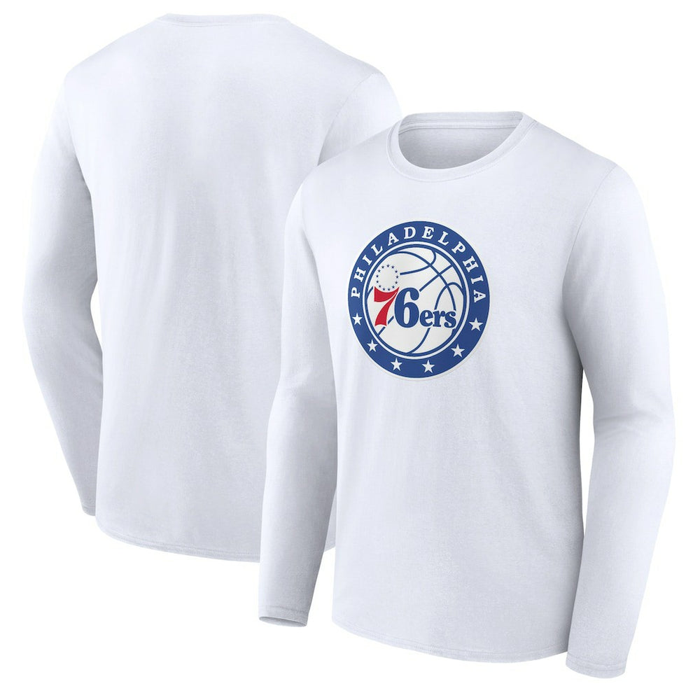 White Philadelphia 76ers Alternate Logo Long Sleeve T-Shirt | NBA