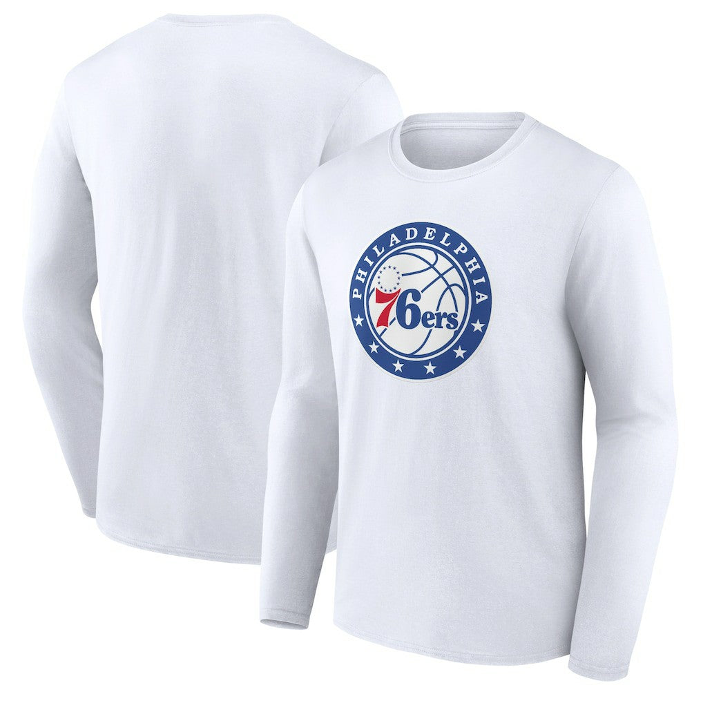 White Philadelphia 76ers Alternate Logo Long Sleeve T-Shirt | NBA