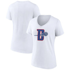 White Detroit Pistons Women's Alternate Logo V-Neck T-Shirt sale | NBA