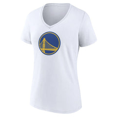 White Golden State Warriors Women's Alternate Logo V-Neck T-Shirt sale | NBA