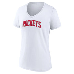 White Houston Rockets Women's Alternate Logo V-Neck T-Shirt | NBA