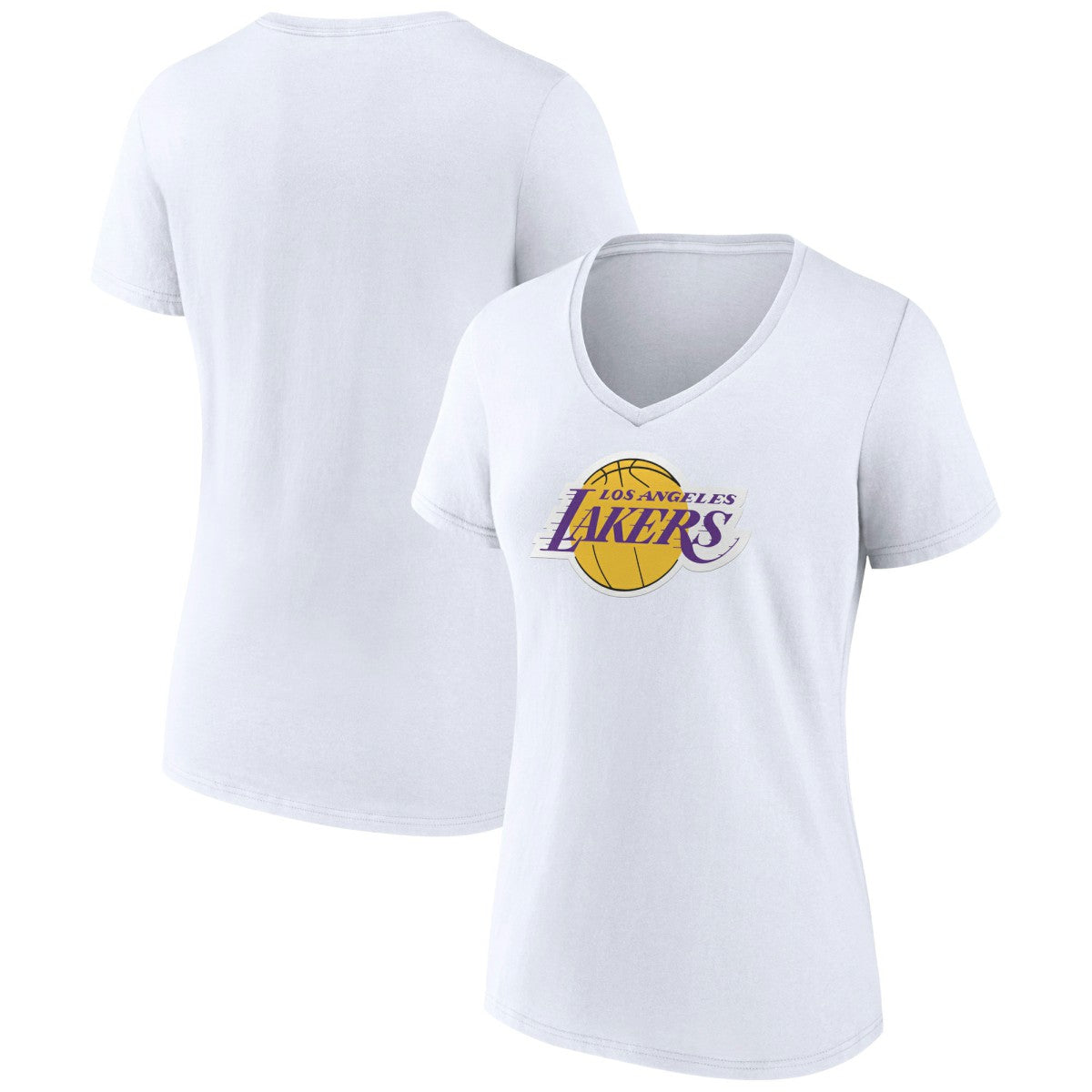 White Los Angeles Lakers Women's Alternate Logo V-Neck T-Shirt | NBA
