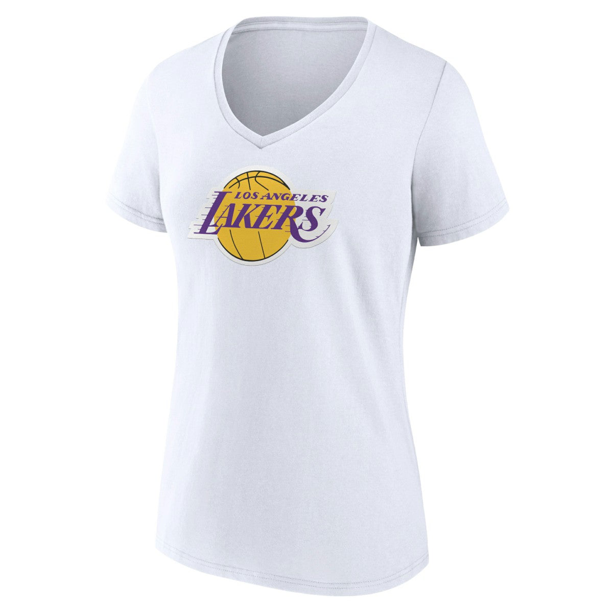 White Los Angeles Lakers Women's Alternate Logo V-Neck T-Shirt | NBA