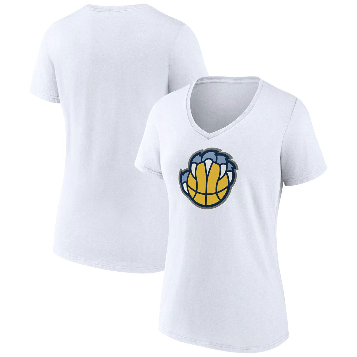 White Memphis Grizzlies Women's Alternate Logo V-Neck T-Shirt | NBA