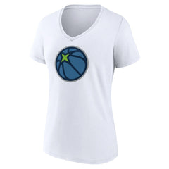 White Minnesota Timberwolves Women's Alternate Logo V-Neck T-Shirt | NBA