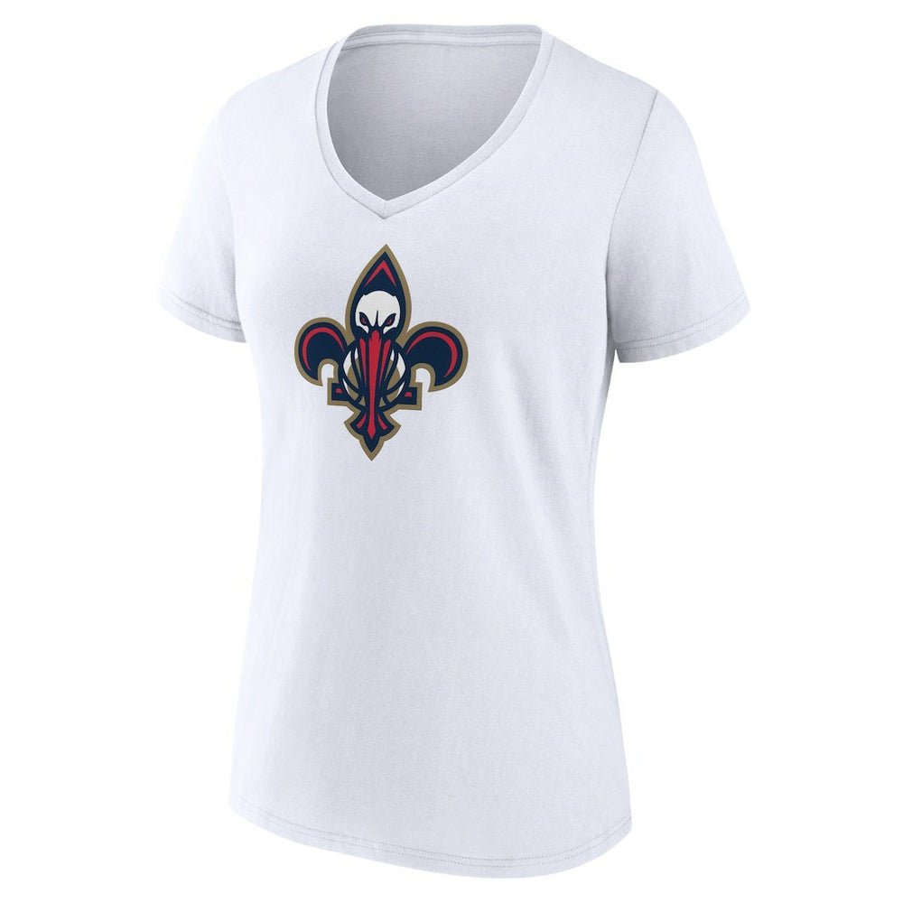White New Orleans Pelicans Women's Alternate Logo V-Neck T-Shirt | NBA
