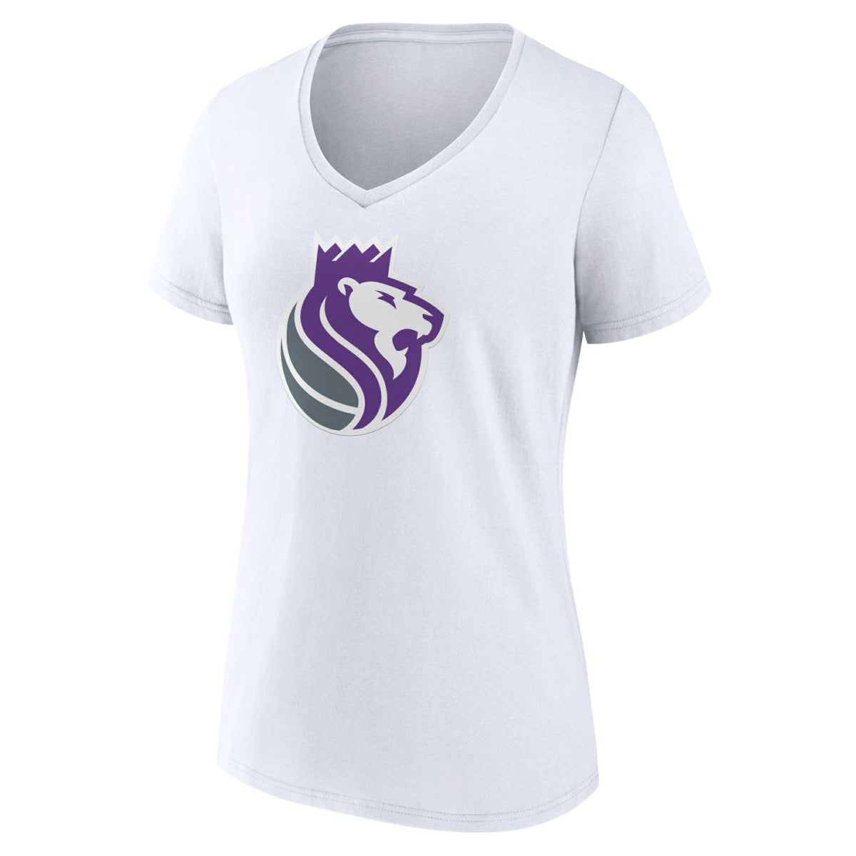 White Sacramento Kings Women's Alternate Logo V-Neck T-Shirt | NBA