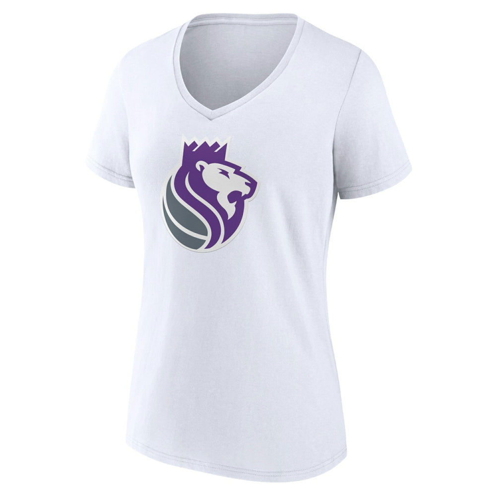 White Sacramento Kings Women's Alternate Logo V-Neck T-Shirt | NBA