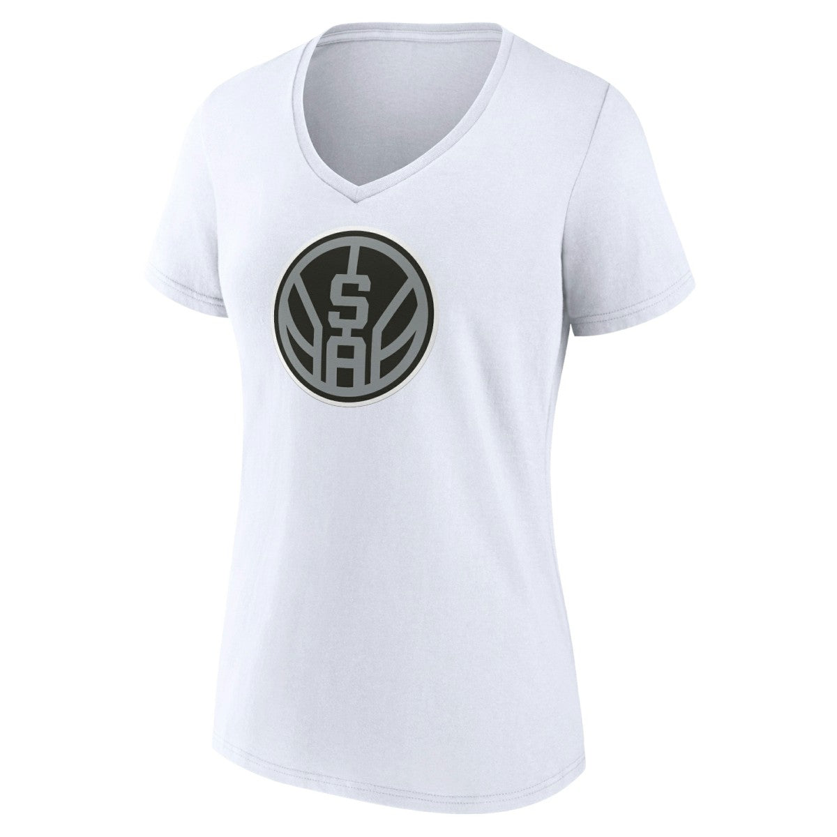 White San Antonio Spurs Women's Alternate Logo V-Neck T-Shirt | NBA