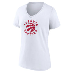 White Toronto Raptors Women's Alternate Logo V-Neck T-Shirt | NBA
