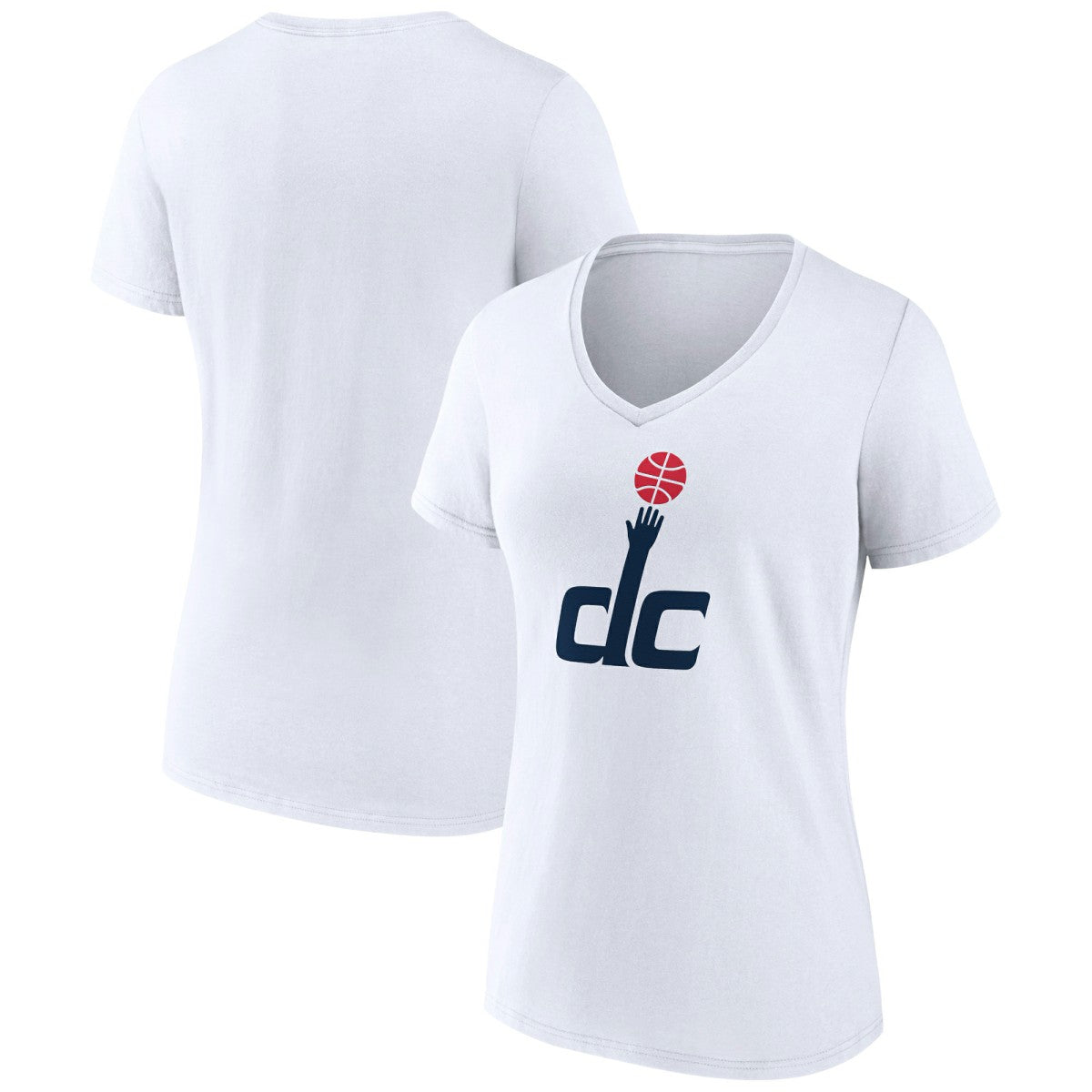 White Washington Wizards Women's Alternate Logo V-Neck T-Shirt | NBA