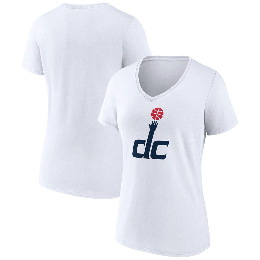 White Washington Wizards Women's Alternate Logo V-Neck T-Shirt | NBA