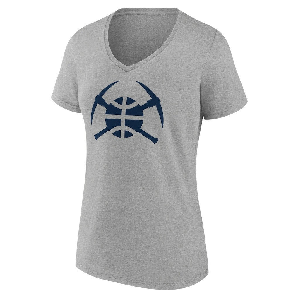 Heather Gray Denver Nuggets Women's Alternate Logo V-Neck T-Shirt sale | NBA