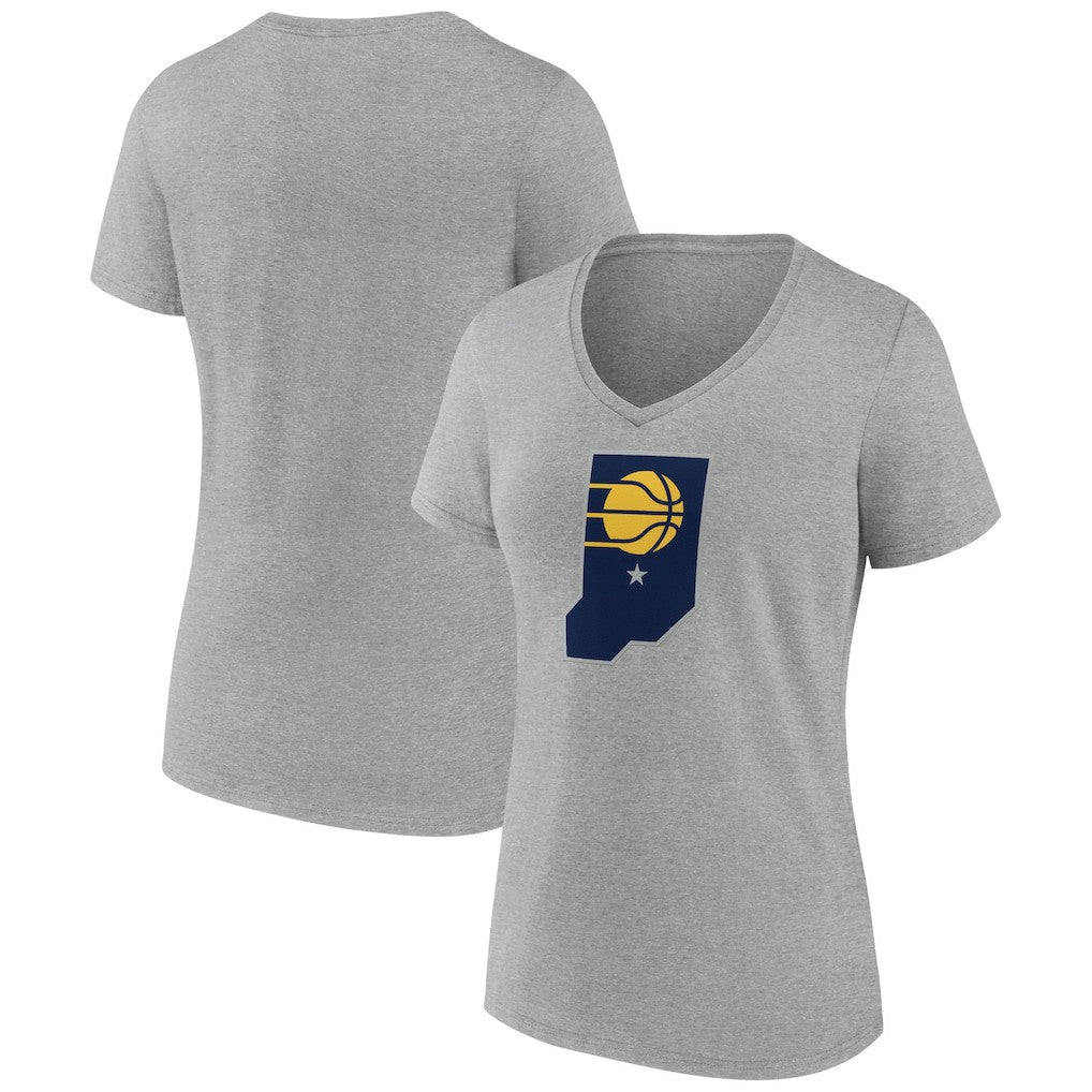 Heather Gray Indiana Pacers Women's Alternate Logo V-Neck T-Shirt | NBA