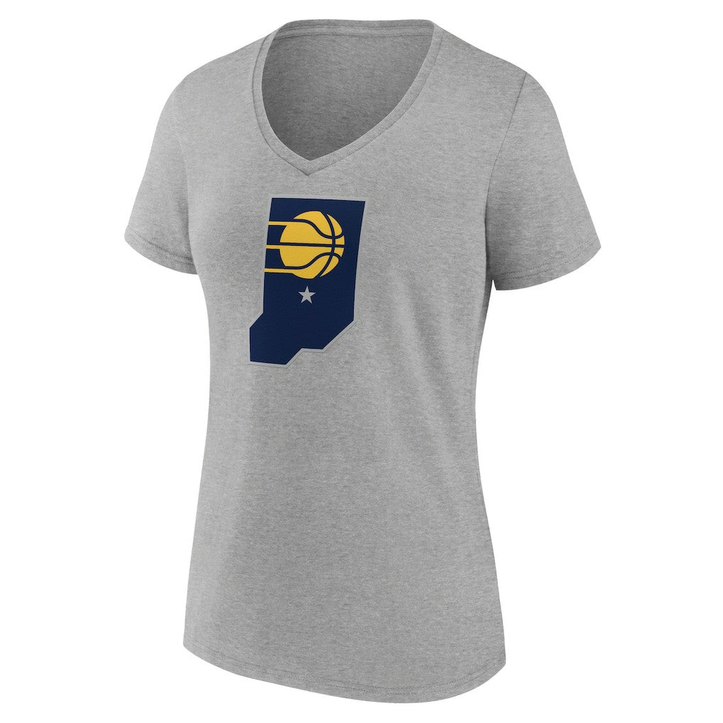 Heather Gray Indiana Pacers Women's Alternate Logo V-Neck T-Shirt | NBA