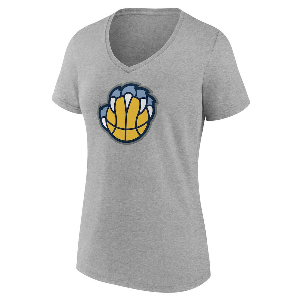 Heather Gray Memphis Grizzlies Women's Alternate Logo V-Neck T-Shirt | NBA