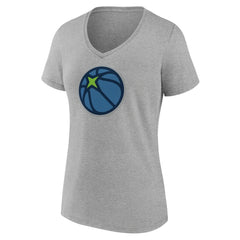 Heather Gray Minnesota Timberwolves Women's Alternate Logo V-Neck T-Shirt | NBA