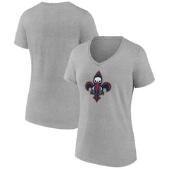 Heather Gray New Orleans Pelicans Women's Alternate Logo V-Neck T-Shirt | NBA