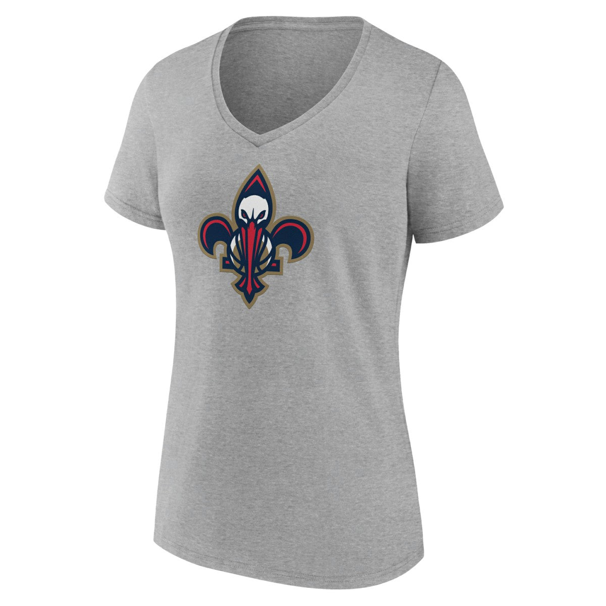 Heather Gray New Orleans Pelicans Women's Alternate Logo V-Neck T-Shirt | NBA