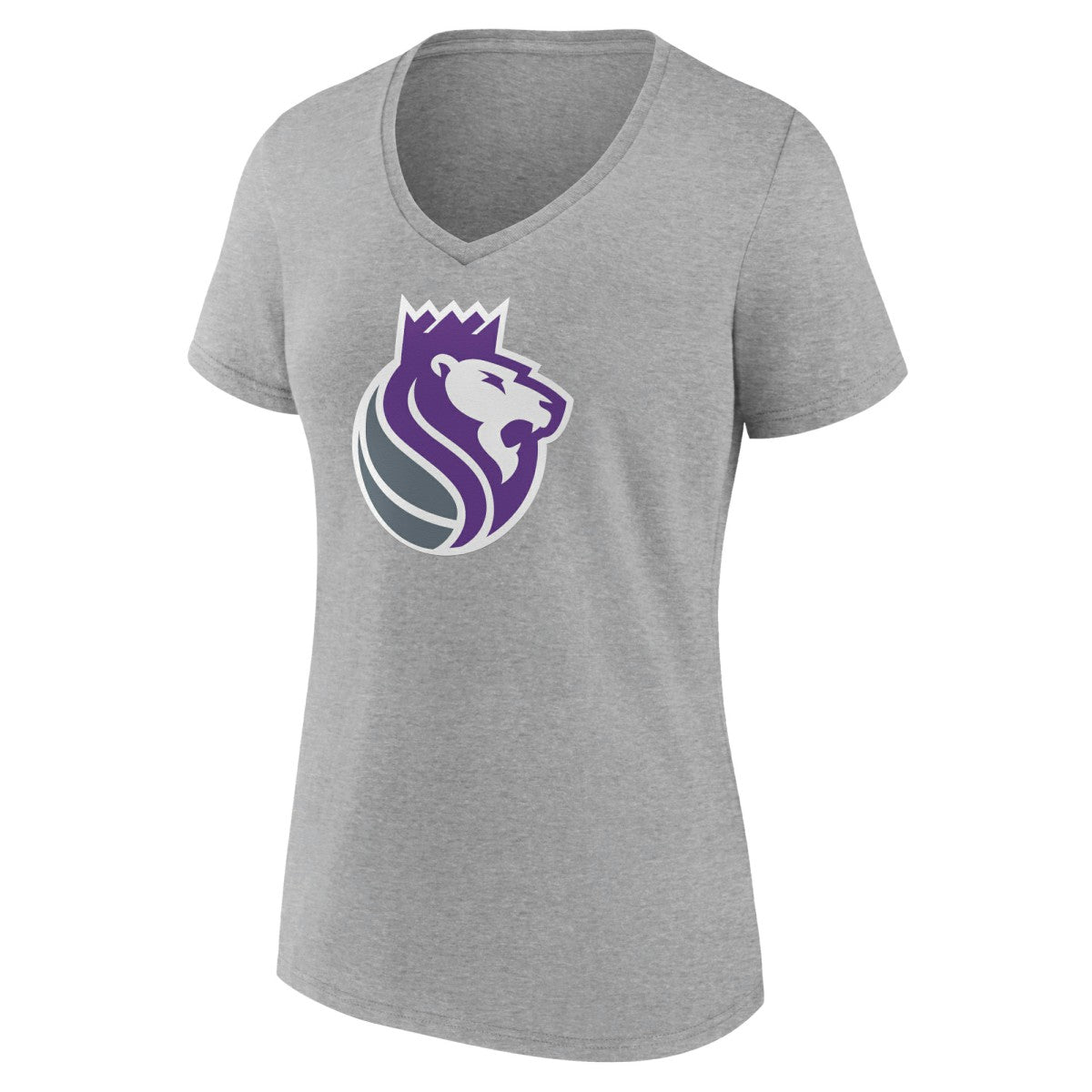Heather Gray Sacramento Kings Women's Alternate Logo V-Neck T-Shirt | NBA